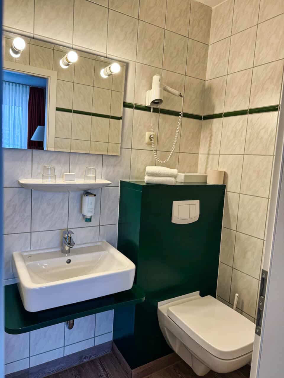 Badezimmer im Hotel garni Mueßer Hof