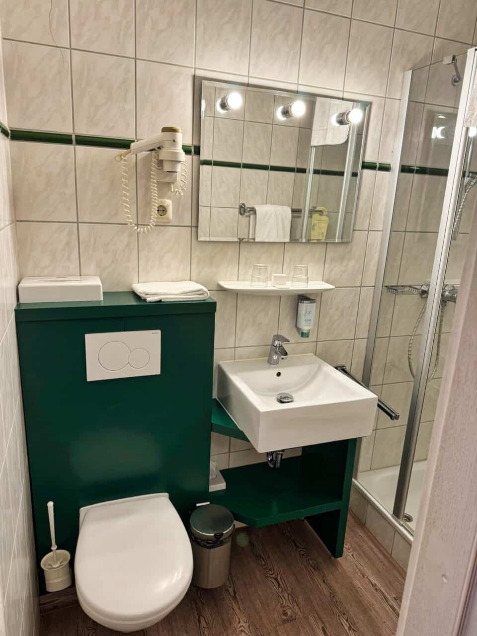 Badezimmer im Hotel garni Mueßer Hof
